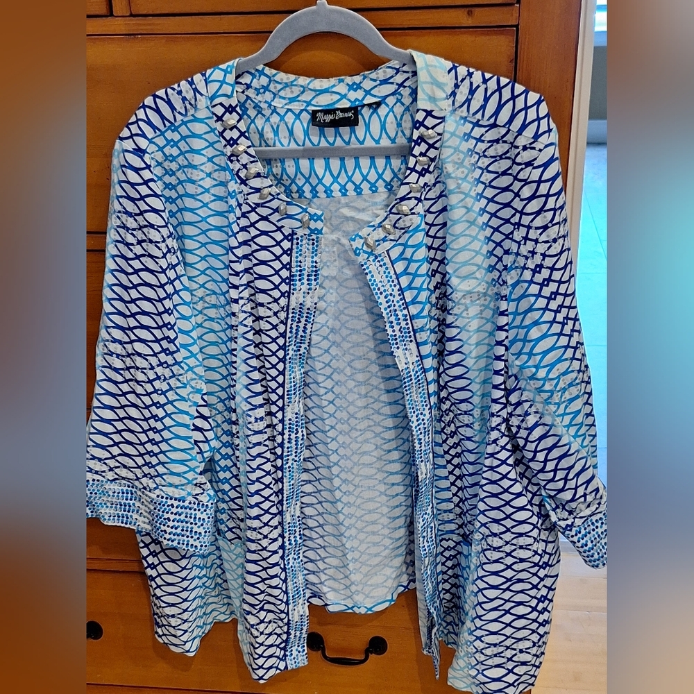 Maggie Barnes Blue Patterned Women's Jacket